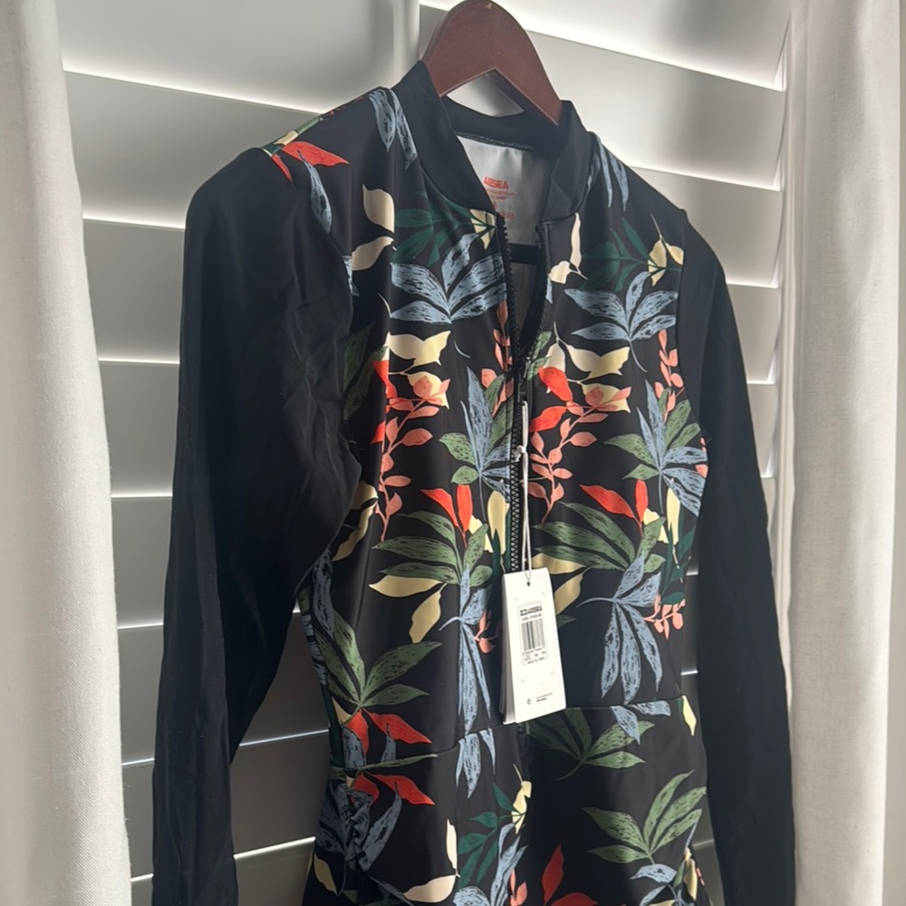 Floral Long Sleeve One Piece Swimsuit | Size 14 | New with Tags - Picture 5 of 7
